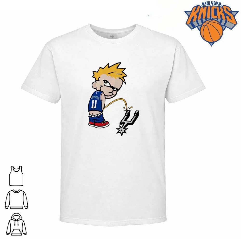 New York Knicks Champions NBA 2026 Calvin Peeing On San Antonio Spurs Logo Basketball Shirt