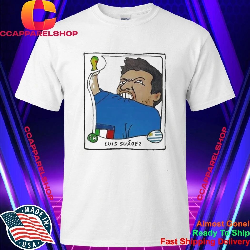Luis Suarez Uruguay Football Player Biting Jersey Cartoon Shirt