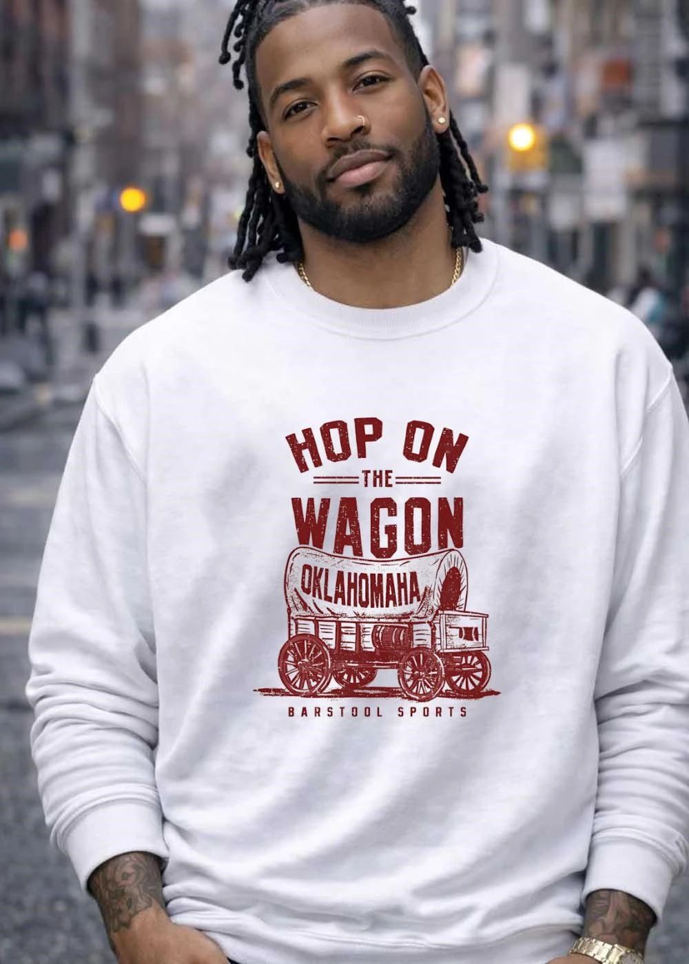 Barstool Sports Hop on the Wagon OKLOHOMAHA Oklahoma shirt