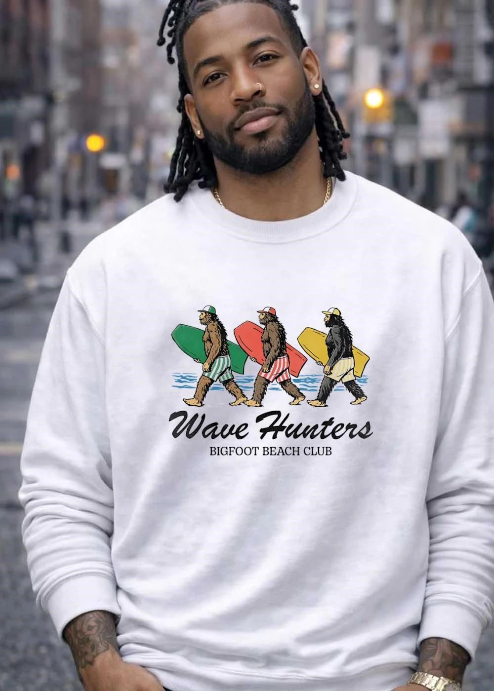 Bigfoot Beach Club Wave Hunters Surfing Bigfoot shirt