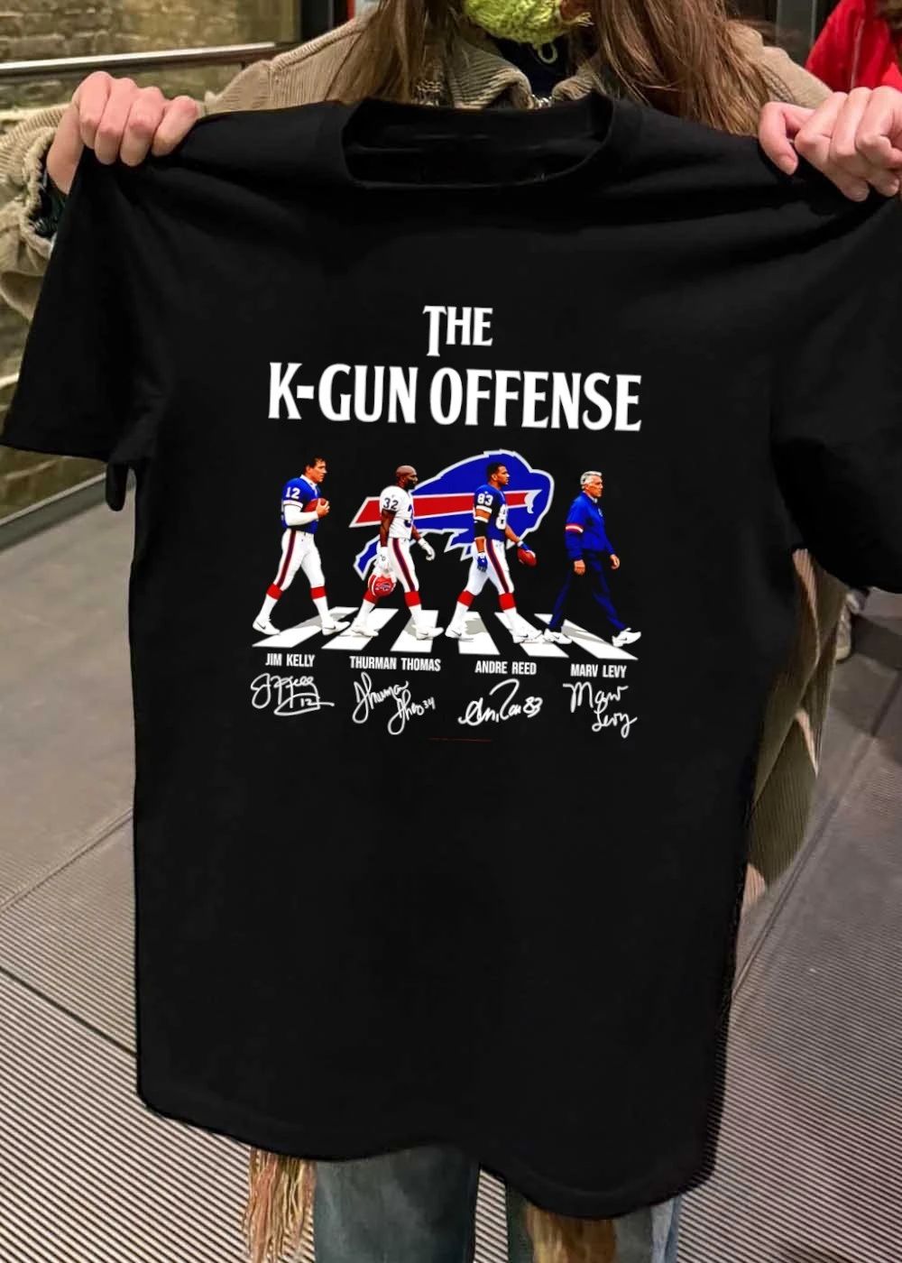Jim Kelly Thurman Thomas Andre Reed Marv Levy The K-Gun Offense shirt
