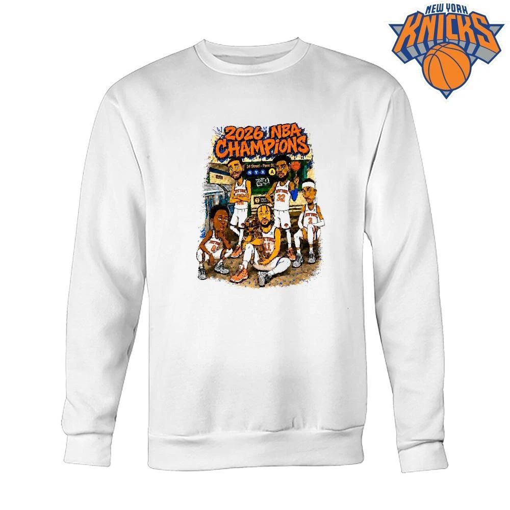 New York Knicks Champions NBA 2026 Subway Graphic Tee Shirt