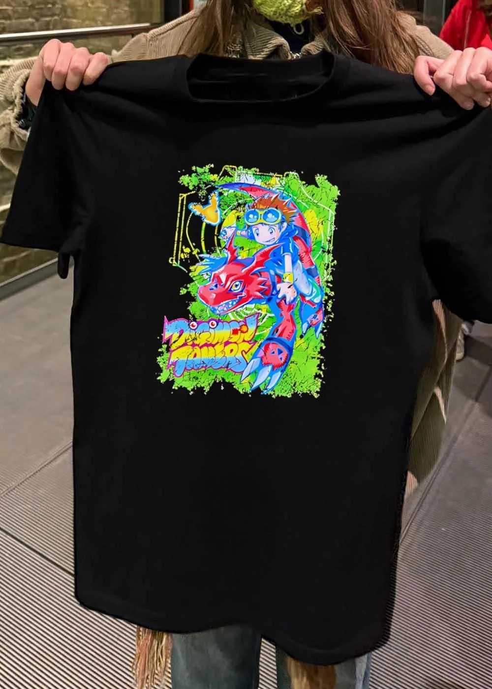 Digimon Tamers Boy Riding Guilmon Grunge Shirt