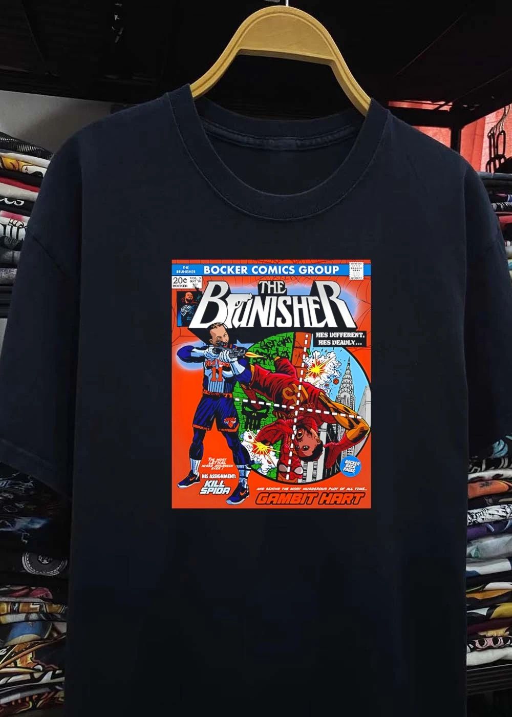 Bocker Comics Group The Brunisher He Is Different Deadly Kill Spida New York T-Shirt
