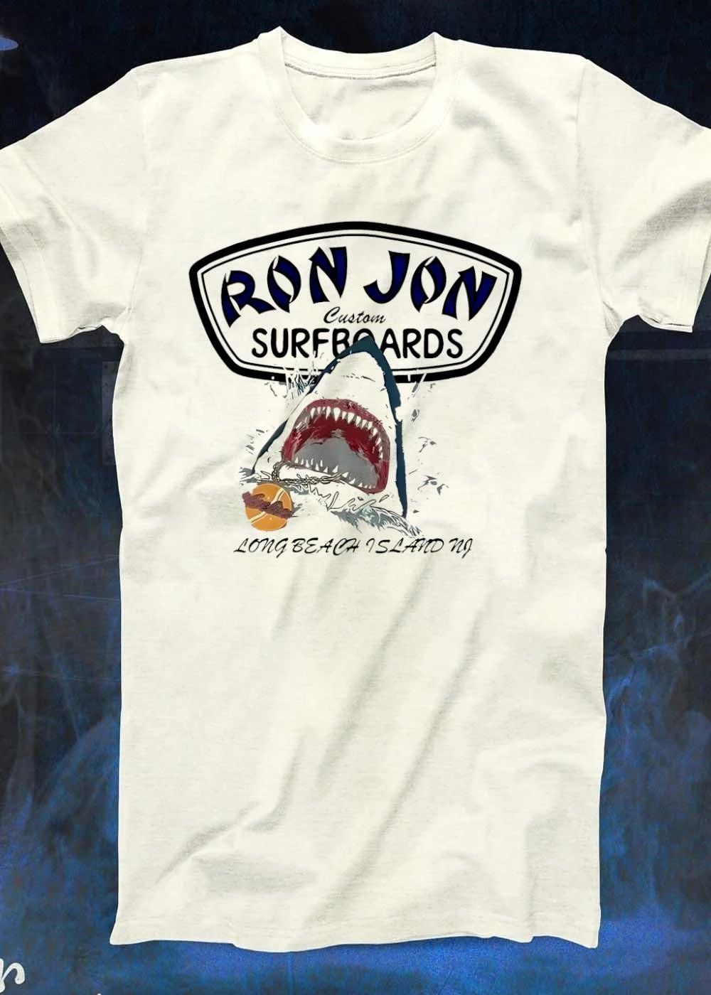 Long Beach Island NJ Ron Jon Custom Surfboards Shark Eating T-Shirt