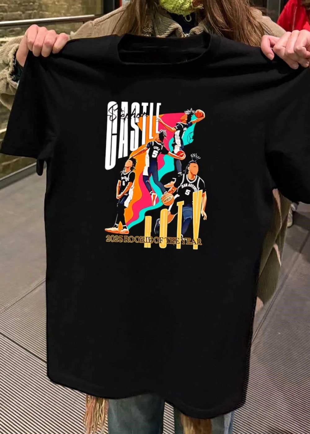 Stephon Castle 2025 ROTY San Antonio Spurs T-Shirt