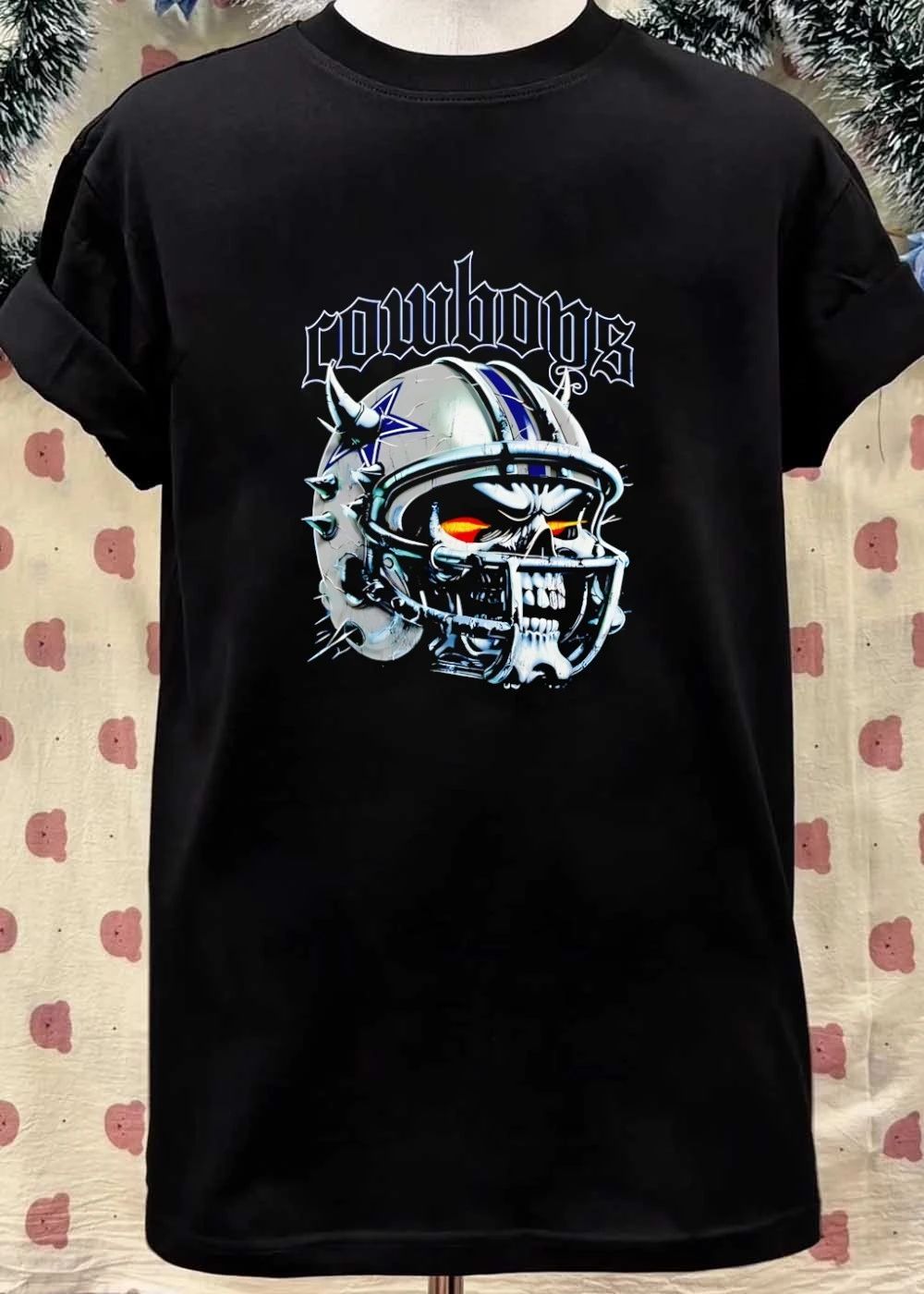 Dallas Cowboys Skull Helmet Spiked Graphic T-Shirt
