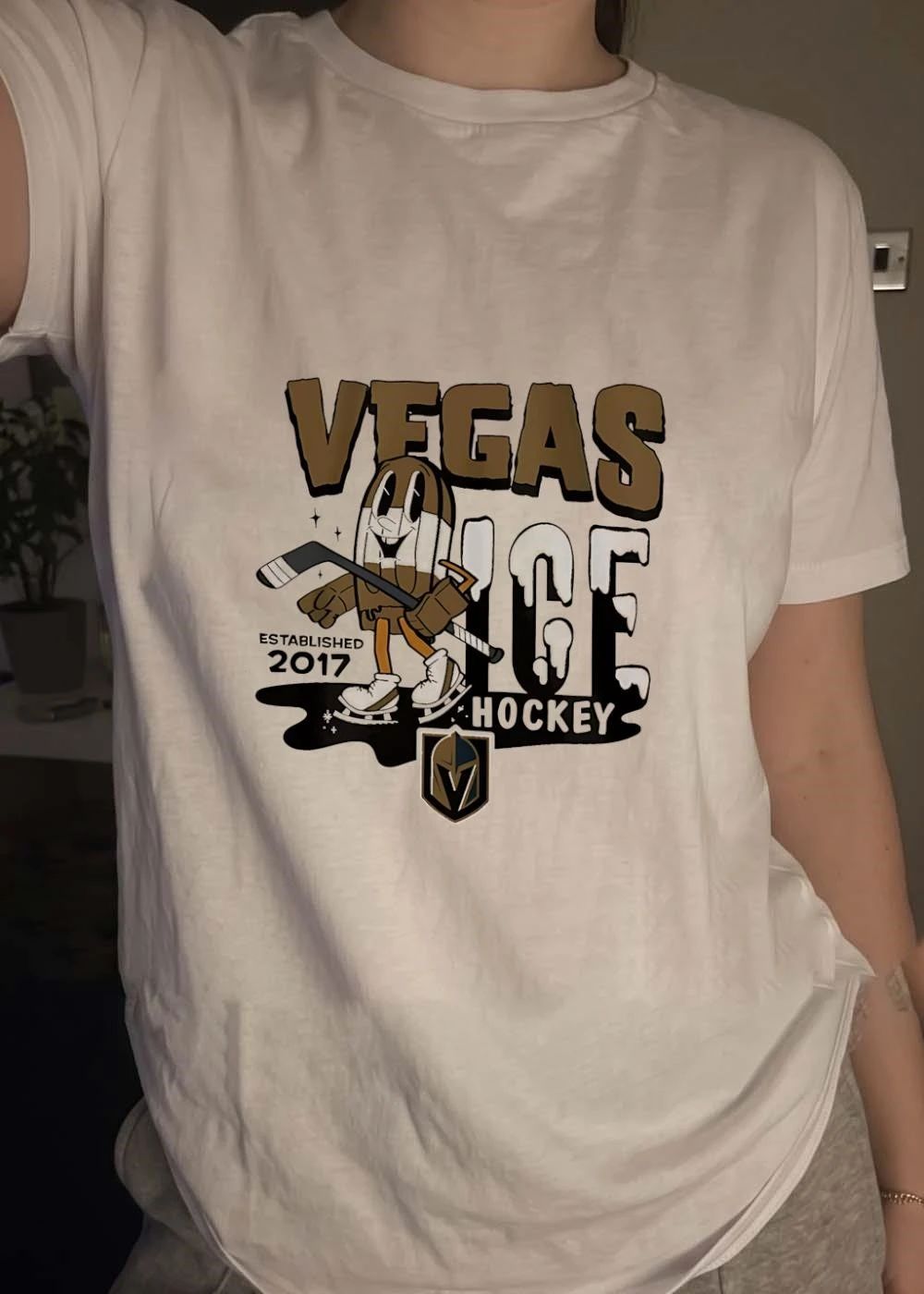 Vegas Ice Hockey Established 2017 Golden Knights Knight Mascot shirt
