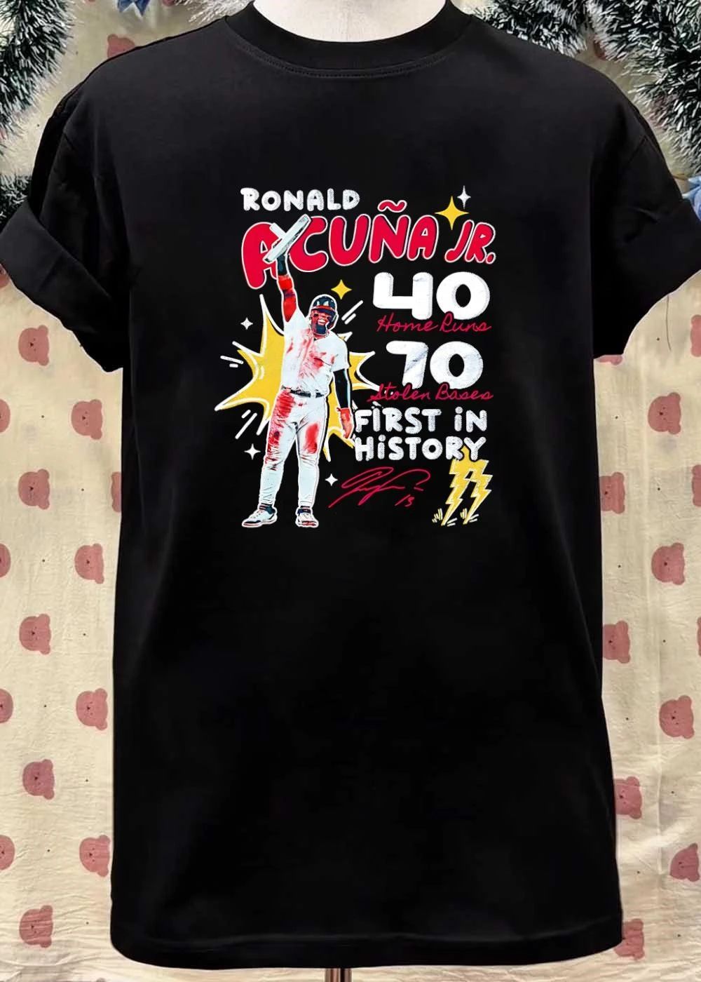 Jomboy Media Ronald Acuna Jr 40 Home Runs 70 Stolen Bases First in History Shirt