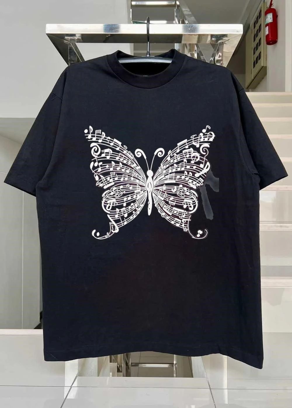 Musical Notes Abstract Art Musical Butterfly Shirt
