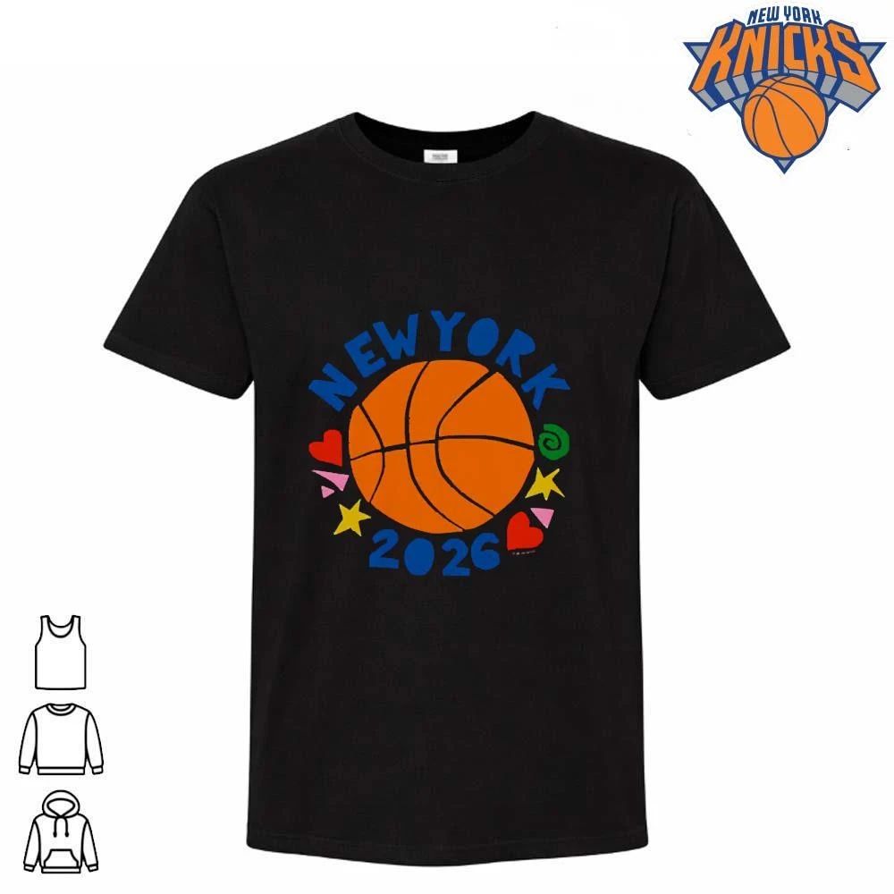 New York Knicks 2026 Basketball Love Heart Graphic Tee Shirt