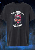 Flag Football Mom Messy Bun Pink Headband Sunglasses Sports shirt