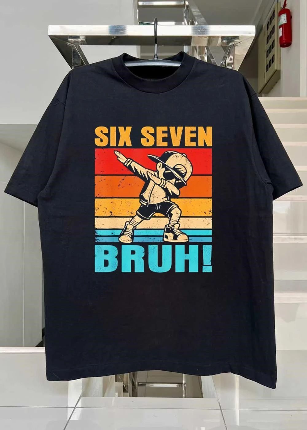 Kids Birthday Apparel Dab Boy Six Seven Bruh T-Shirt