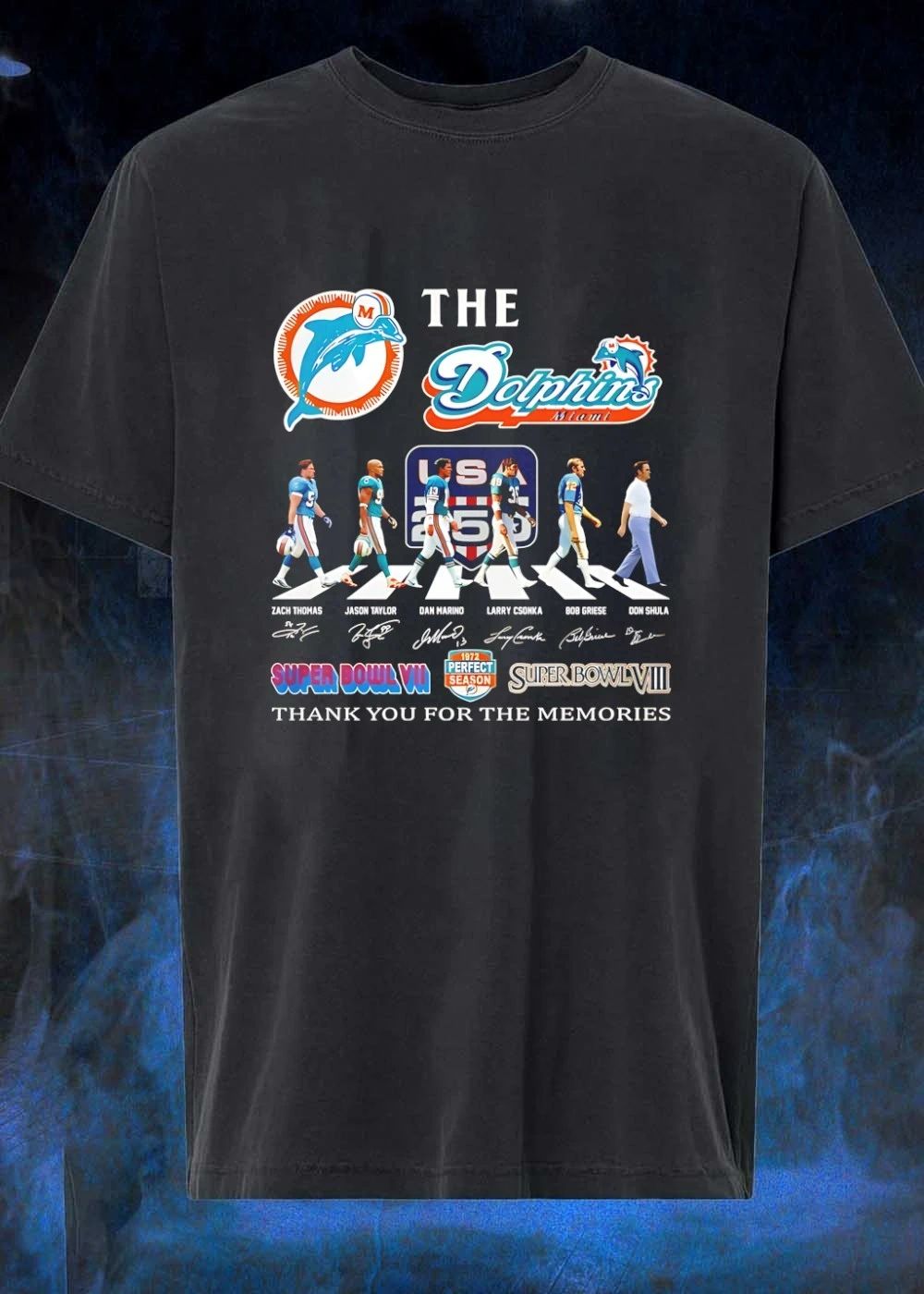 Zach Thomas Jason Taylor Dan Marino Larry Csonka Bob Griese Don Shula Miami Dolphins Shirt