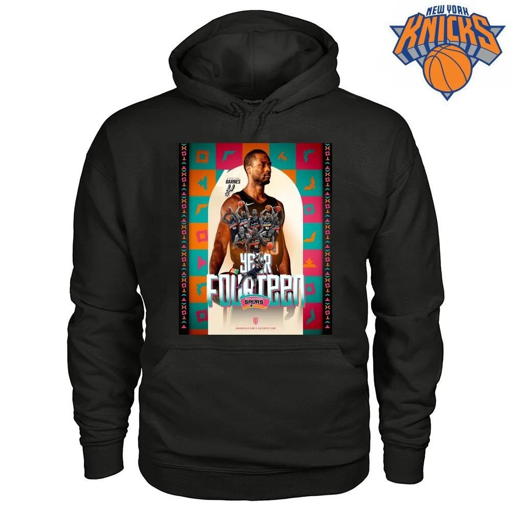 San Antonio Spurs Harrison Barnes Year Fourteen Basketball Native Graphic T Shirt