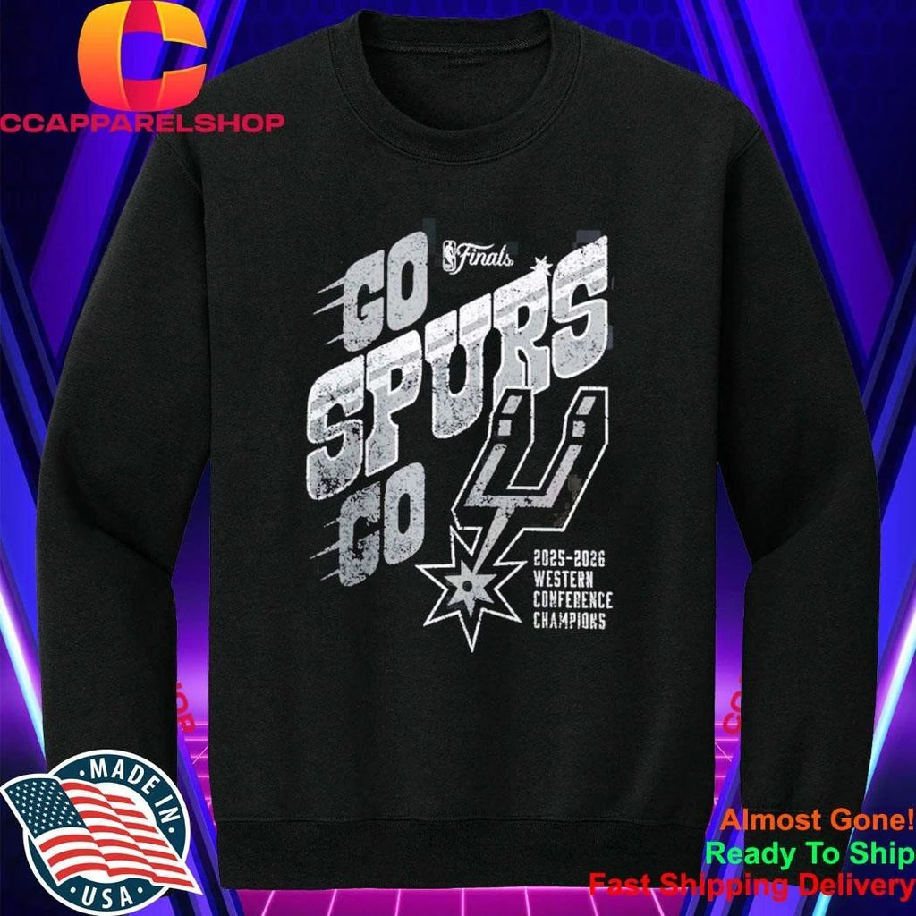 San Antonio Spurs Fanatics Black 2026 NBA Western Conference Champions Hometown Go Spurs Go Shirt