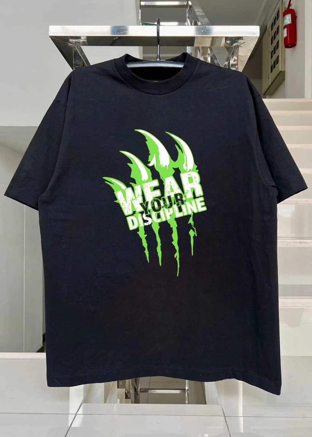 Distressed Green Claw Wear Your Discipline Graphic Shirt