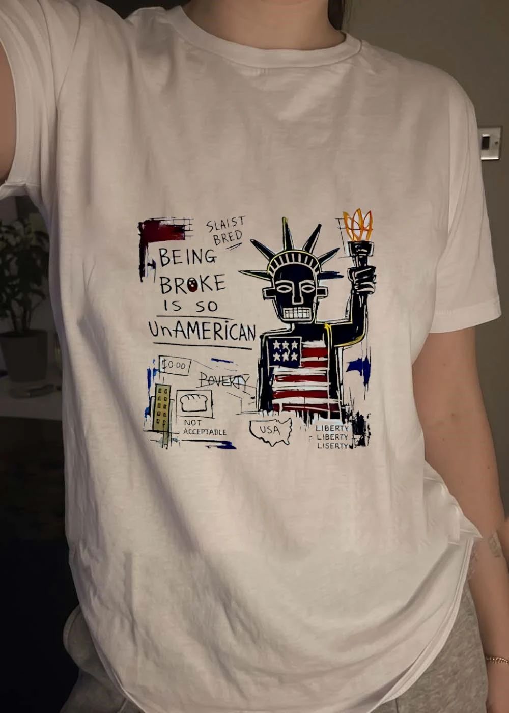 Slaist Bred Being Broke Is So UnAmerican Poverty Not Acceptable Usa Liberty Shirt