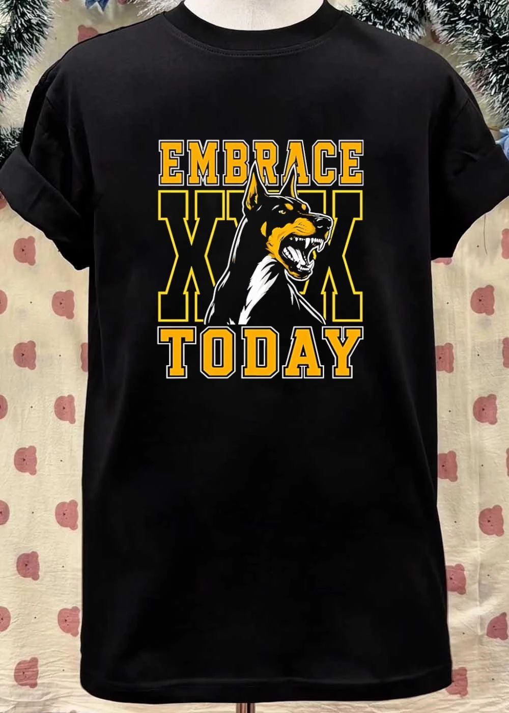 Embrace Today Angry Doberman Dog Graphic T-Shirt
