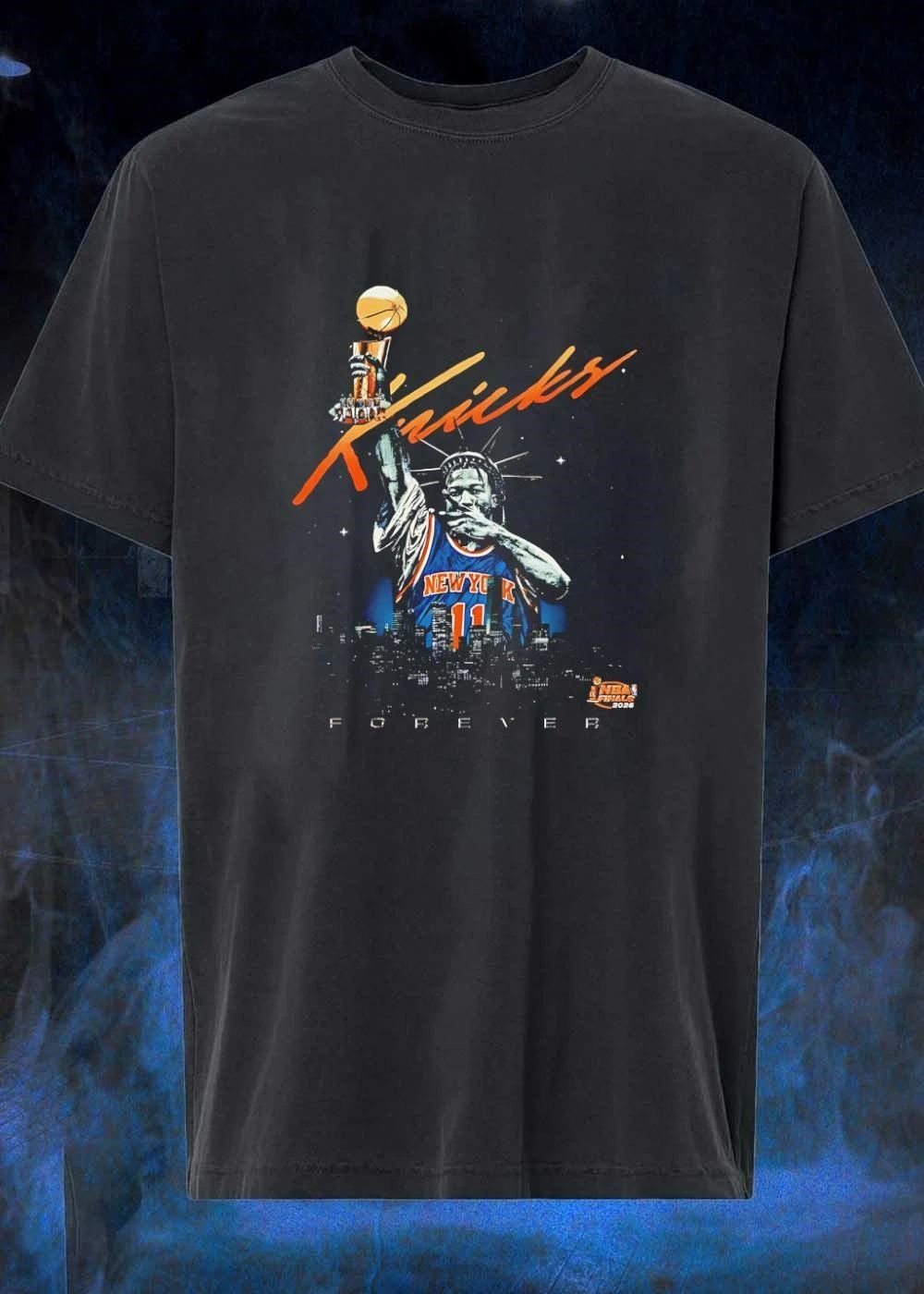 Forever Jalen Brunson Statue of Liberty Lifting Trophy Knicks NBA Finals 2026 Shirt
