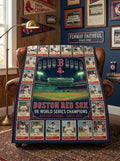 Boston Red Sox Fenway Park 9x World Series Champions Legends Facsimile Signatures Fleece Throw Blanket