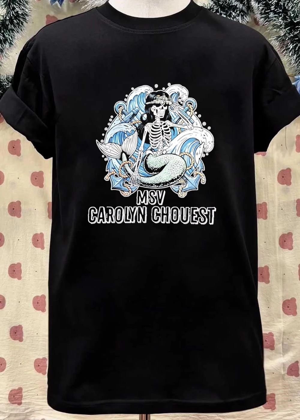 Skeleton Mermaid Wearing Night Vision Goggles MSV Carolyn Chouest T-Shirt