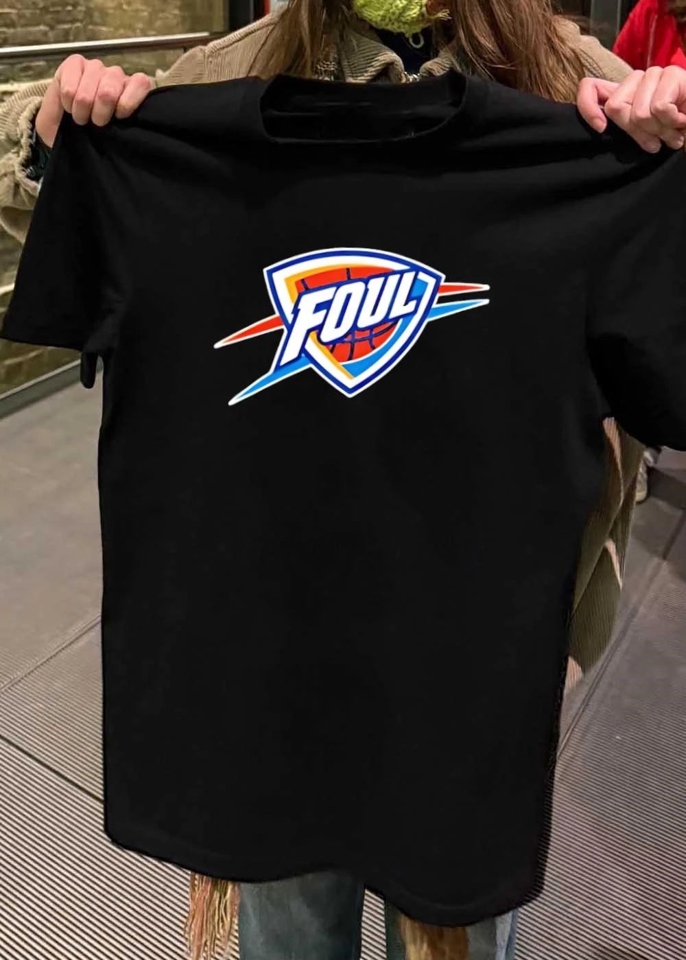 Oklahoma City Thunder NBA Basketball team fan apparel Foul logo sport shirt