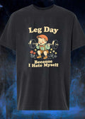 Retro Aesthetic Boy Squatting Leg Day Because I Hate Myself Shirt