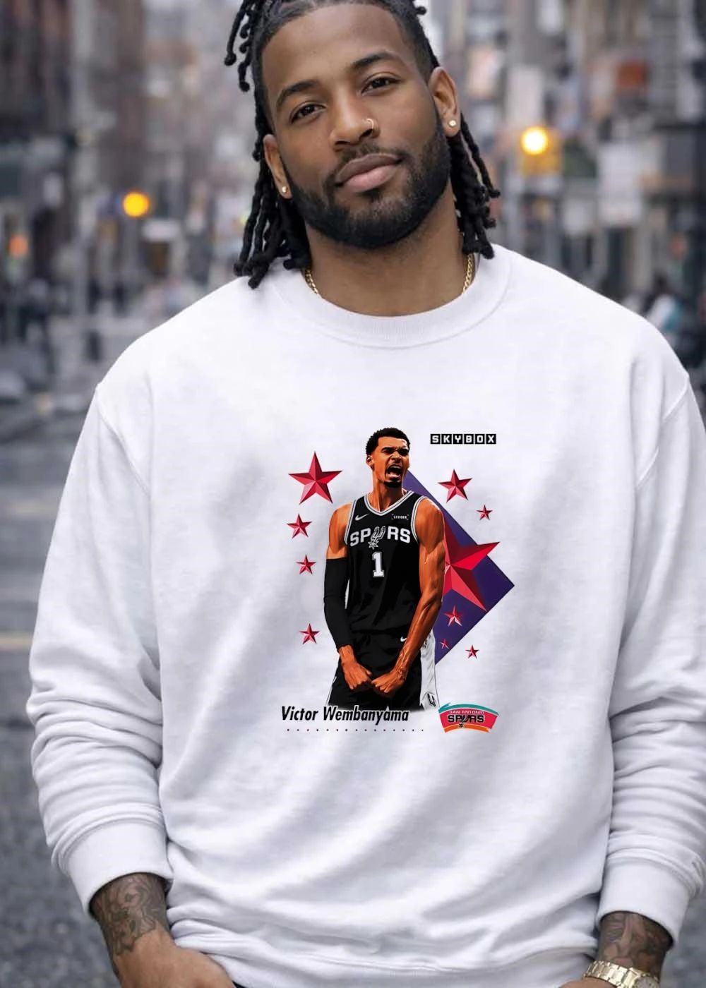 Skybox Victor Wembanyama San Antonio Spurs Basketball Trading Card T-Shirt