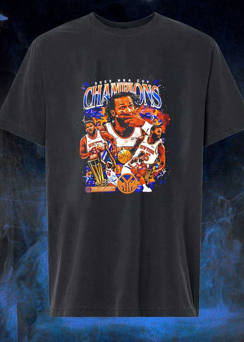 2025 NBA Cup Champions Knicks Players Roster Trophy Shirt