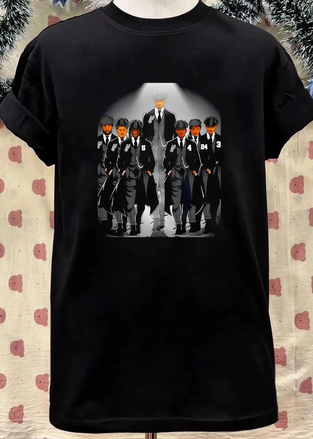 Peaky Blinders Style Basketball Players Walking 5 4 24 3 San Antonio Spurs T-Shirt