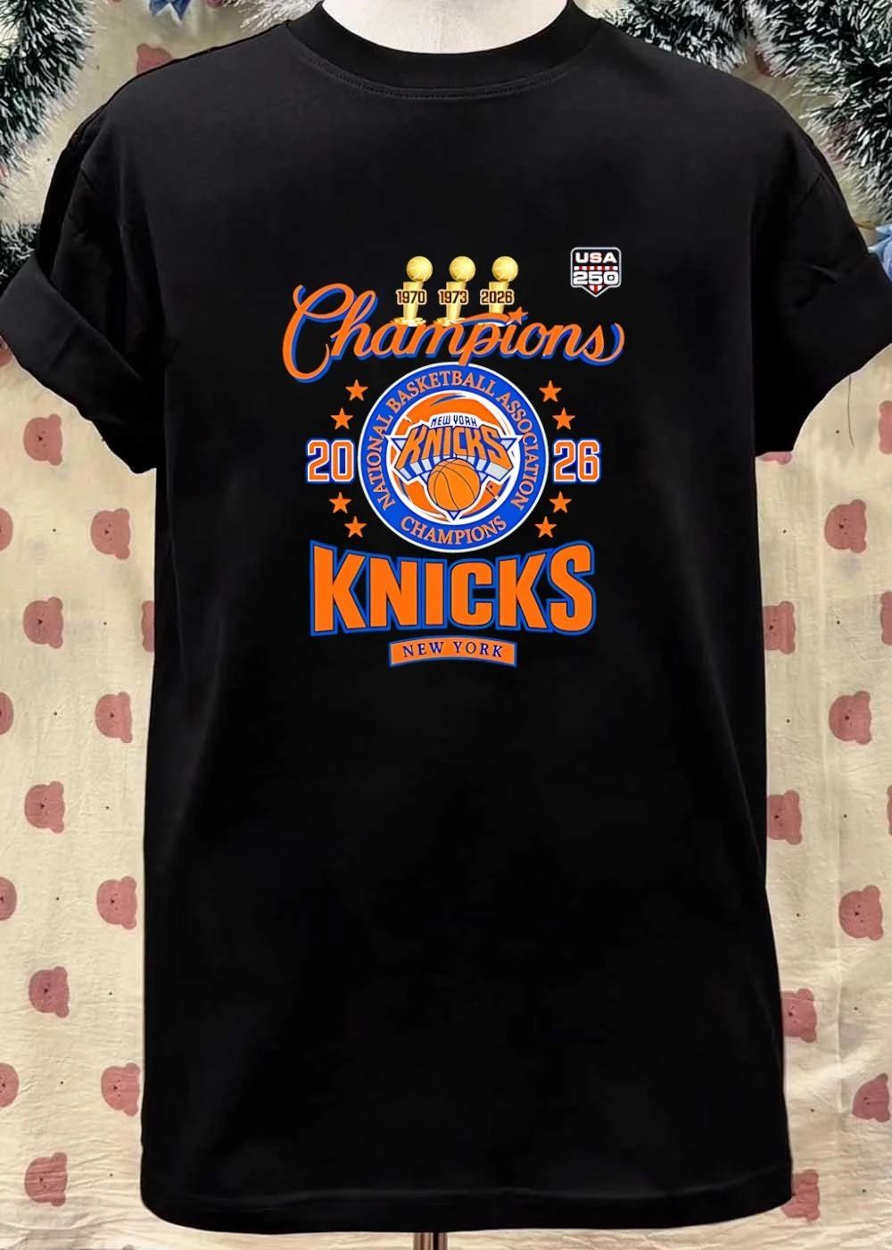 USA 250 Commemorative Champions 1970 1973 2026 National Basketball Association Knicks T-Shirt