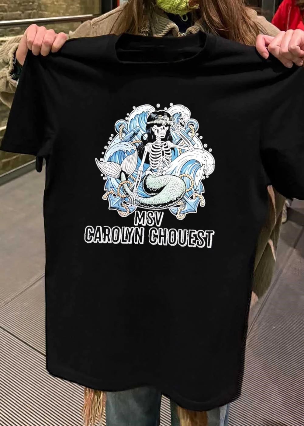 Skeleton Mermaid Wearing Night Vision Goggles MSV Carolyn Chouest T-Shirt