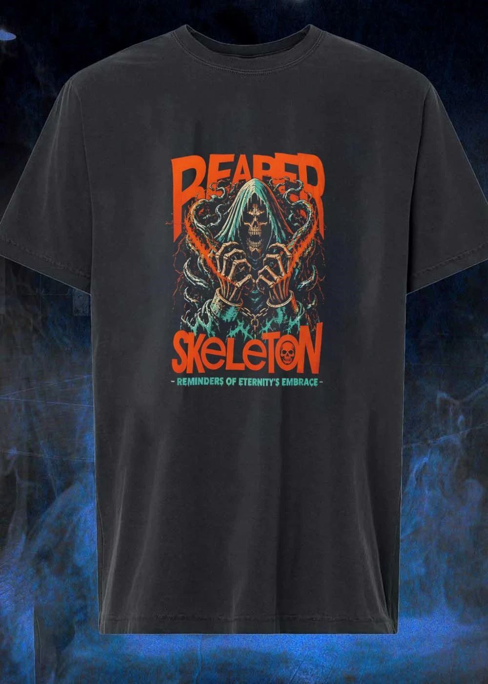 Reminders of Eternity’s Embrace Reaper Skeleton Reaching T-Shirt