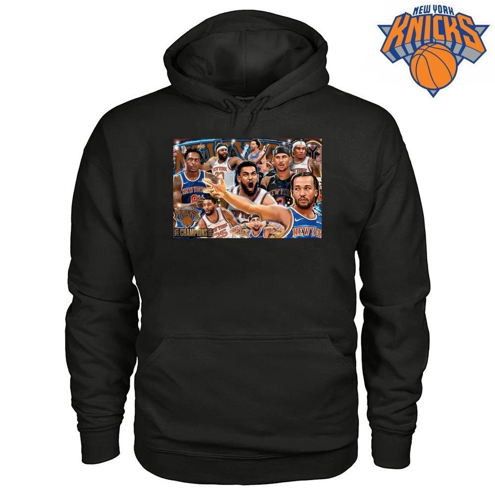 New York Knicks Champions NBA 2026 Roster Team Celebration Collage Shirt