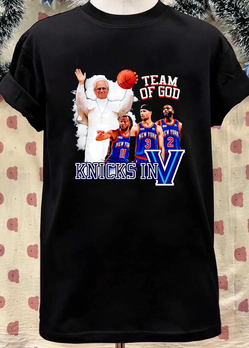Team Of God Knicks In V Villanova Shirt