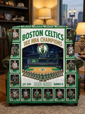Boston Celtics 18x NBA Champions TD Garden Legends Facsimile Signatures Fleece Throw Blanket