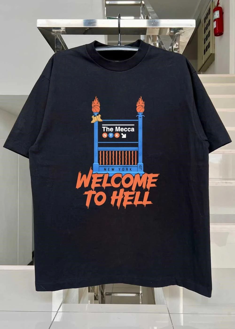 The Mecca New York NYK Subway Entrance Welcome To Hell Basketball shirt
