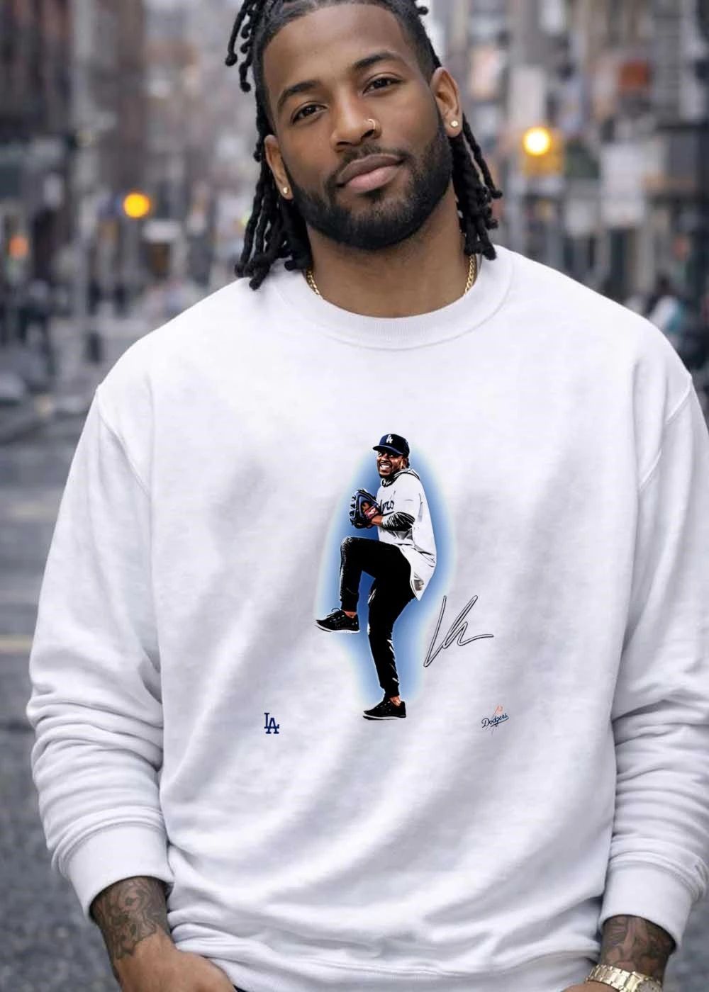 Kendrick Lamar Pitching Los Angeles Dodgers T-Shirt