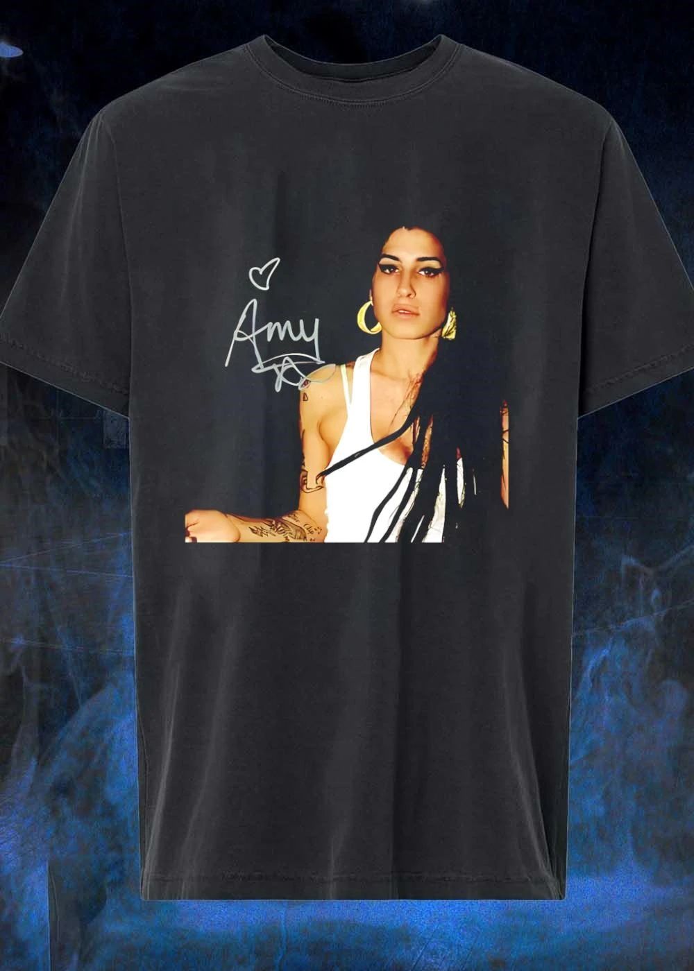 Amy Winehouse Autograph Heart Shirt