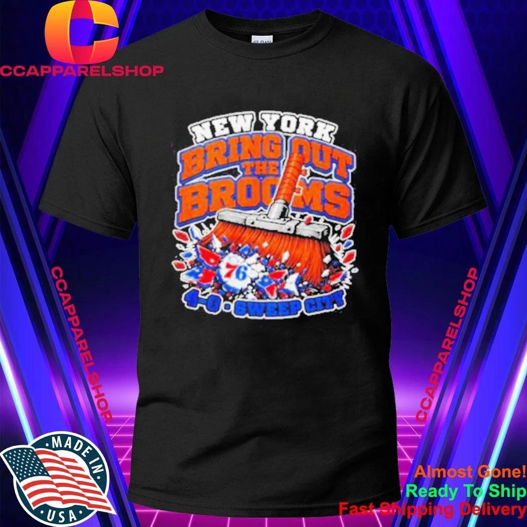 New York Bring Out The Brooms 4 0 Sweep City Clean 76ers Shirt