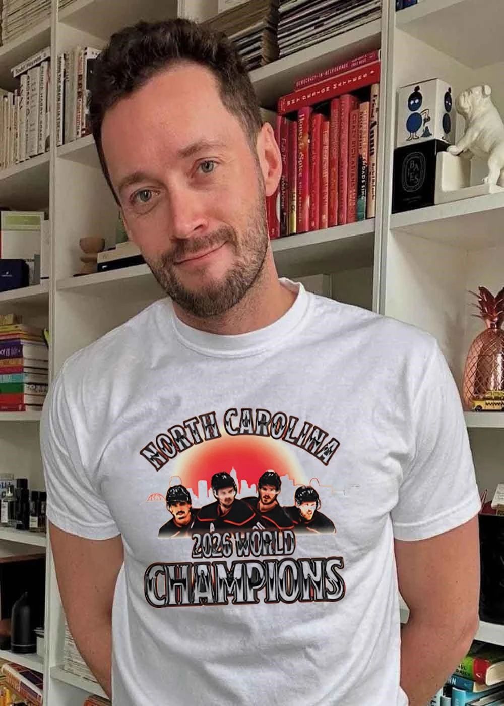 Retro North Carolina 2026 World Champions Hockey Players T-Shirt