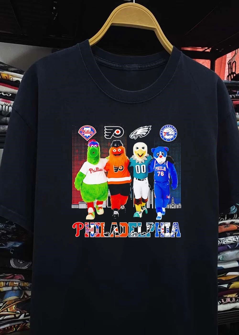 Philadelphia Sports Mascots Phillie Phanatic Gritty Swoop Hip Hop shirt