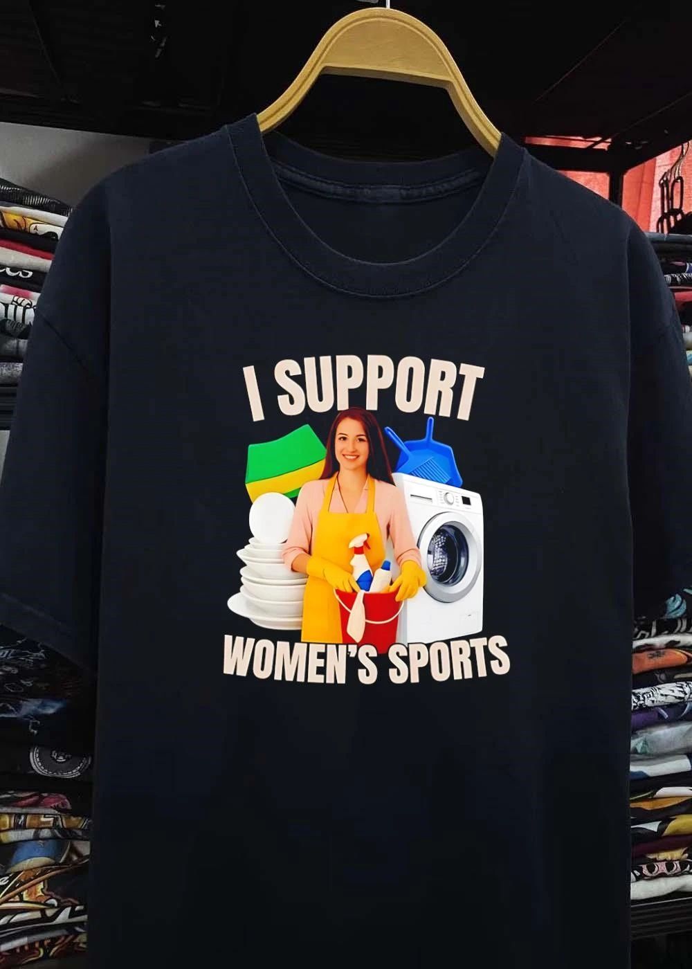 Housework Pro Humor I Support Women’s Sports Cleaning T-Shirt
