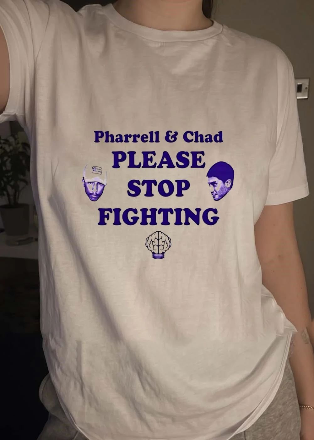 Pharrell & Chad Please Stop Fighting Brain T-Shirt