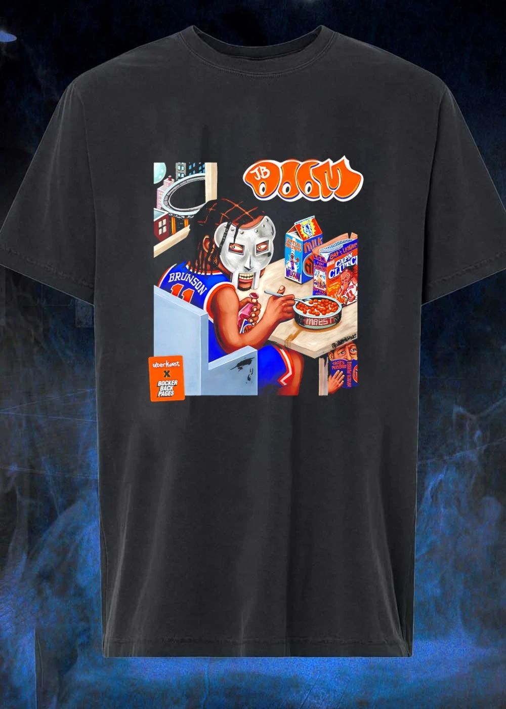 Jalen Brunson MF DOOM Eat League Capn Clutch Shirt