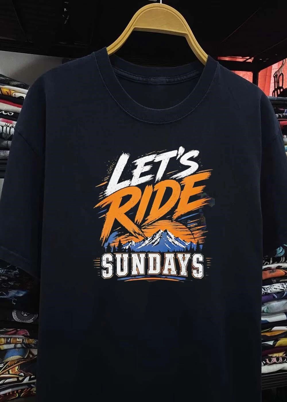 Let’s Ride Sundays Mountain Adventure Graphic T-Shirt