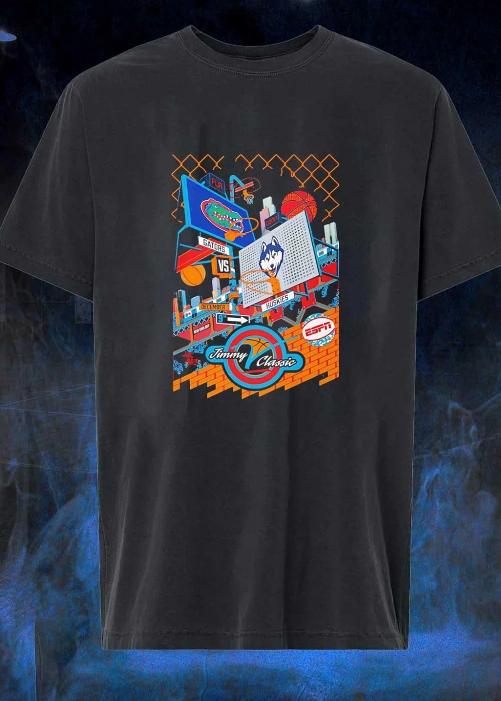 FLR Gators vs CONN Huskies Jimmy V Classic New York City December 9th ESPN T-Shirt