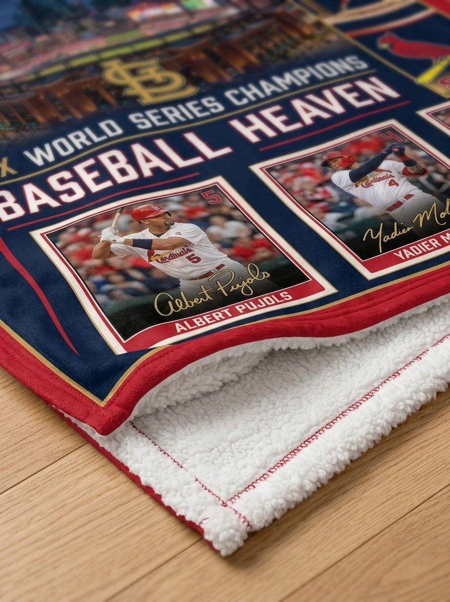 St Louis Cardinals 11x World Series Champions Busch Stadium Legends Facsimile Signatures Fleece Throw Blanket