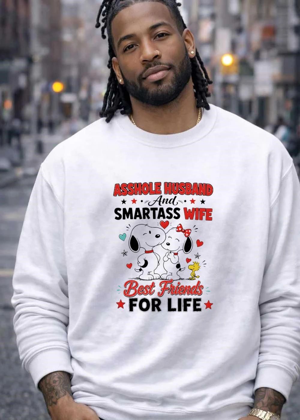 Asshole Husband and Smartass Wife Best Friends for Life Peanuts T-Shirt
